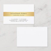 Elegant Gold White Sjabloon Moderne minimalistisch Visitekaartje (Voorkant / Achterkant)