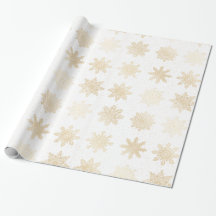 Elegant Gold & White Snowflake-kerstpatroon