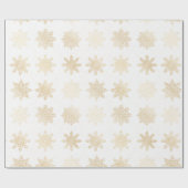 Elegant Gold & White Snowflake-kerstpatroon Cadeaupapier (Vlak)