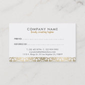 Elegant Gold & White traditiona Lace Reference Kaa Aanbevelingskaartje (Achterkant)