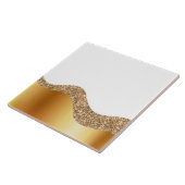 Elegant Gold White Wave  Tegeltje (Zijkant)