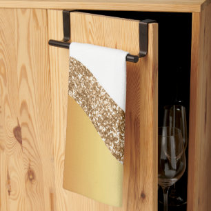 Elegant Gold White Wave Theedoek