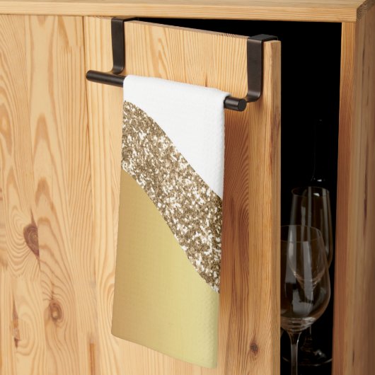 Elegant Gold White Wave  Theedoek (Derde Gevouwen)