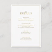 Elegant Gold & White Wedding Detail Enclosure Kaar Informatiekaartje (Voorkant)