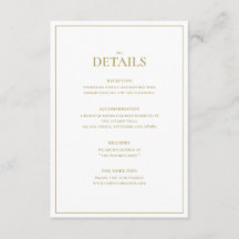 Elegant Gold & White Wedding Detail Enclosure Kaar