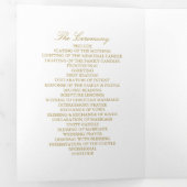 Elegant Gold & White Wedding Drieluik Programma (Binnenzijde eerst)