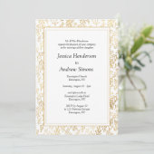 Elegant Gold White Wedding Invitation Kaart (Staand voorkant)