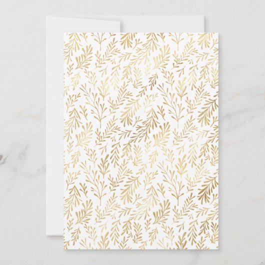 Elegant Gold White Wedding Invitation Kaart (Achterkant)