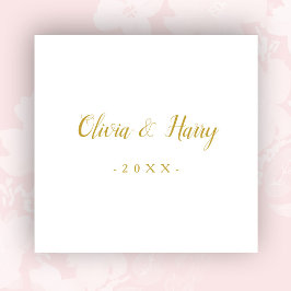 Elegant Gold White Wedding Paper Napkin Servet