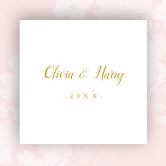 Elegant Gold White Wedding Paper Napkin Servet