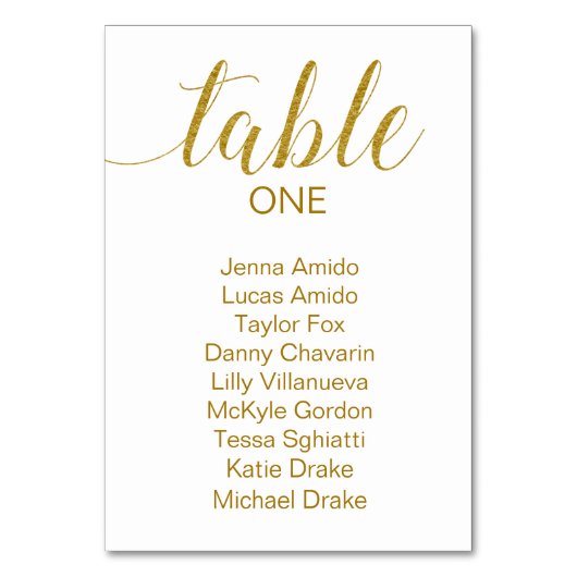 Elegant Gold White Wedding Seding Chart Kaarten (Achterkant)