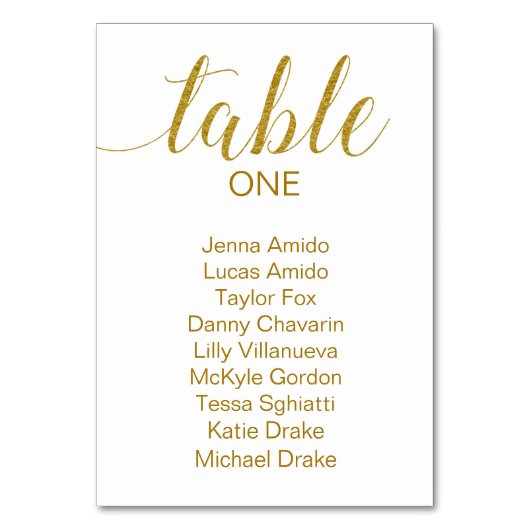 Elegant Gold White Wedding Seding Chart Kaarten (Voorkant)