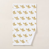 ELEGANT GOLD WHITL LEAF BATHROOM TOWEL SET BAD HANDDOEK (Handdoek)