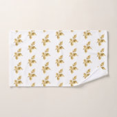 ELEGANT GOLD WHITL LEAF BATHROOM TOWEL SET BAD HANDDOEK (Handdoek)