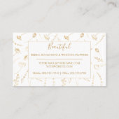 Elegant Gold Wildflower Sketch Feminine Visitekaartje (Achterkant)