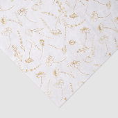 Elegant Gold Wildflower Sketch Simple Floral Tissuepapier (Detail)