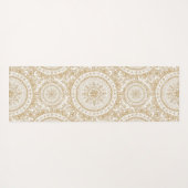 Elegant Gold Winter Flower Mandala White Pattern Yogamat (Achterkant (horizontaal))