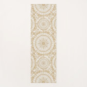 Elegant Gold Winter Flower Mandala White Pattern Yogamat (Voorkant)