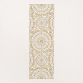 Elegant Gold Winter Flower Mandala White Pattern Yogamat (Achterkant)