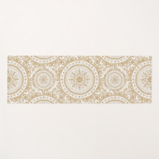 Elegant Gold Winter Flower Mandala White Pattern Yogamat (Voorkant (horizontaal))