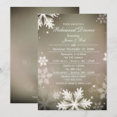 Elegant Gold Winter Rehearsal Dinner nodig Kaart (Voorkant / Achterkant)