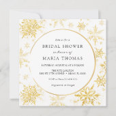 Elegant Gold Winter Snowflake Vrijgezellenfeest Kaart (Voorkant)