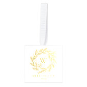 Elegant Gold Winter Wreatmonogram Foto Decoratie (Voorkant)
