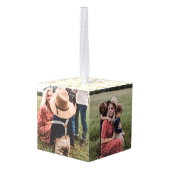 Elegant Gold Winter Wreatmonogram Foto Decoratie (Achter hoekig)