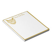 Elegant Gold Wise Owl Decorative Name Notitieblok (Schuin)