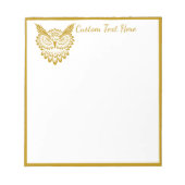 Elegant Gold Wise Owl Decorative Name Notitieblok (Voorkant)