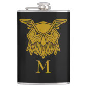 Elegant Gold Wise Owl Monogramed Custom Heupfles (Voorkant)