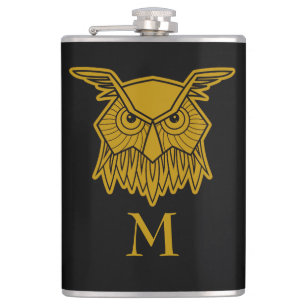Elegant Gold Wise Owl Monogramed Custom Heupfles