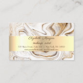Elegant, Gold, witte bruine marmer Stone Klantenkaartje (Achterkant)
