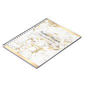 Elegant Gold/witte marmer, Gold Bars, naam en tite Notitieboek (Linkerzijde)
