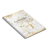 Elegant Gold/witte marmer, Gold Bars, naam en tite Notitieboek (Rechterzijde)