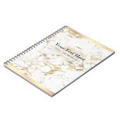 Elegant Gold/witte marmer, Gold Bars, naam en tite Notitieboek (Linkerzijde)