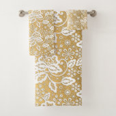 ELEGANT GOLD WITTE RUIMTE BATHROOM TOWEL SET BAD HANDDOEK (Insitu)