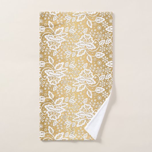 ELEGANT GOLD WITTE RUIMTE BATHROOM TOWEL SET BAD HANDDOEK (Handdoek)