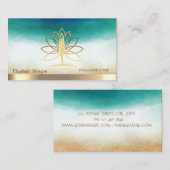 Elegant Gold Women Silhouette Lotus Visitekaartje (Voorkant / Achterkant)