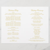 Elegant Gold World Map Wedding Ceremony Programs (Achterkant)