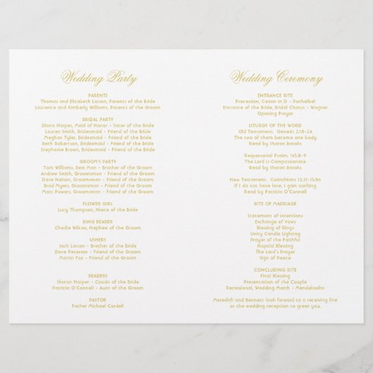 Elegant Gold World Map Wedding Ceremony Programs (Achterkant)