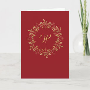 Elegant Gold Wreater JE PICK COLOR Holiday Card Feestdagen Kaart
