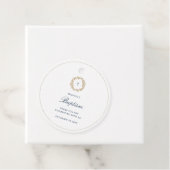 Elegant Gold Wreath Navy Cross Baptism Christening Bedankjes Labels (In situ)