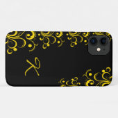 Elegant Gold Yellow Black Ornamental Design Case-Mate iPhone Case (Achterkant (horizontaal))