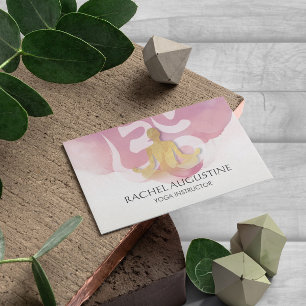 Elegant Gold Yoga Meditation Instructor om Symbol Visitekaartje