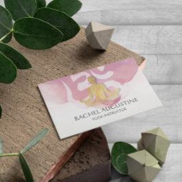 Elegant Gold Yoga Meditation Instructor om Symbol Visitekaartje