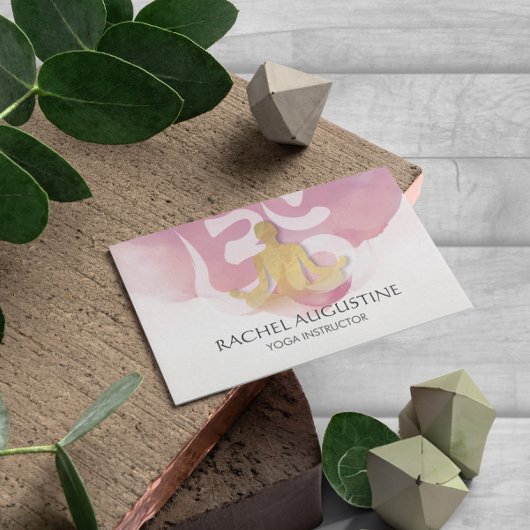 Elegant Gold Yoga Meditation Instructor om Symbol Visitekaartje