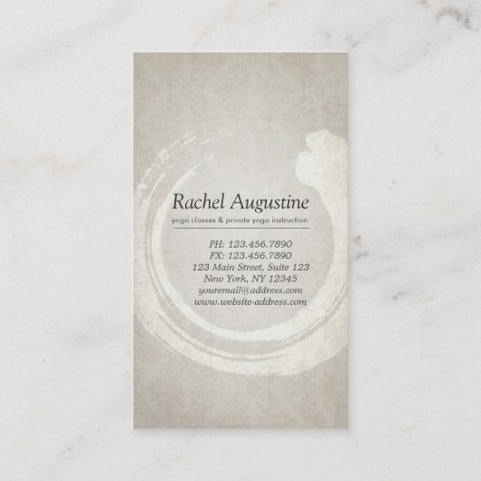 Elegant Gold Yoga Meditation Instructor ZEN Symboo Visitekaartje (Achterkant)