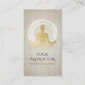 Elegant Gold Yoga Meditation Instructor ZEN Symboo Visitekaartje (Voorkant)
