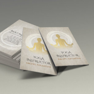 Elegant Gold Yoga Meditation Instructor ZEN Symboo Visitekaartje
